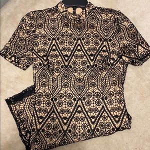 Forever 21 black and beige dress